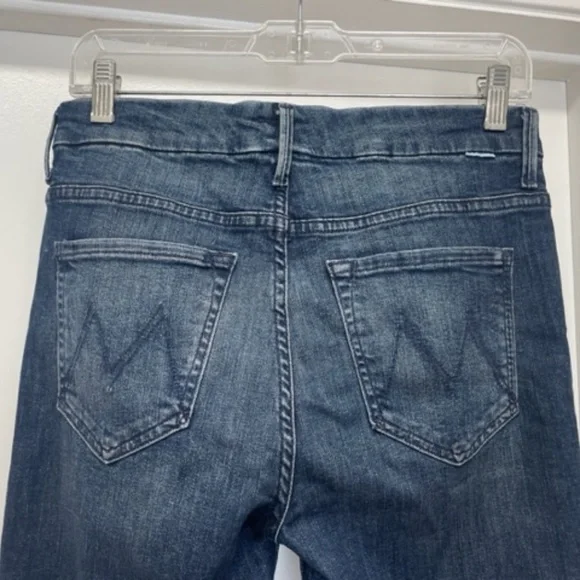 MOTHER High Waisted Looker Jeans Here Kitty Kitty Glitter Racer - Picture 12 of 13